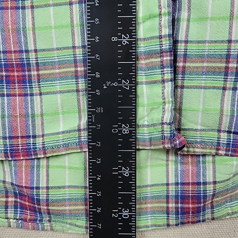 Ralph Lauren Blake Fit Plaid Shirt Mens L Green Multicolor Short Sleeve Button - Picture 2 of 10